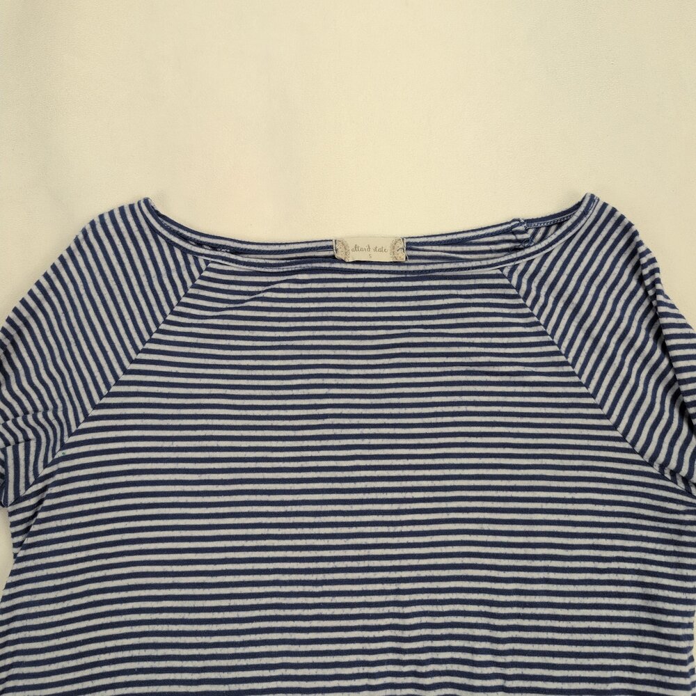 Altar'd State Striped Bell-Sleeve Top S Blue White - Picture 6 of 10